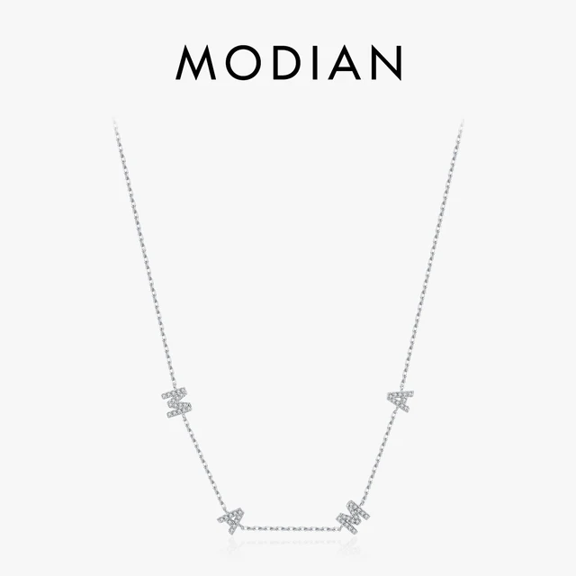 MODIAN 925 Sterling Silver Classic Letters MAMA Wisiorek Naszyjniki Łańcuch w kolorze różowego złota dla kobiet Biżuteria Prezenty świąteczne