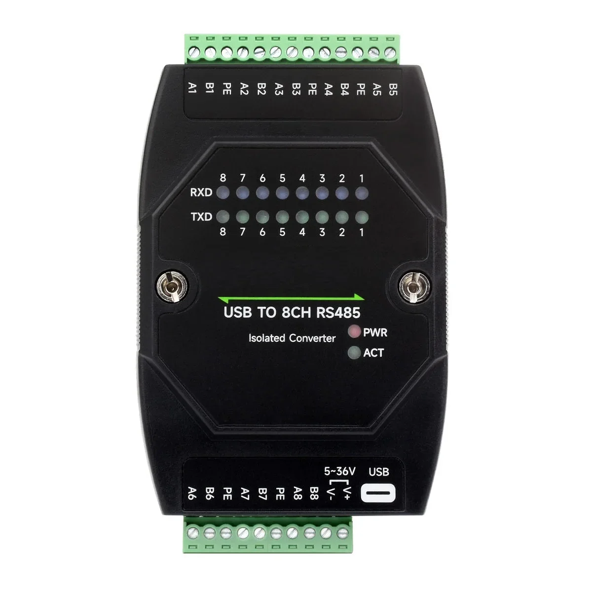VoltSIndustrial USB To 8-channel RS485 Converter Universal Serial Communication Multiple Protection Circuits
