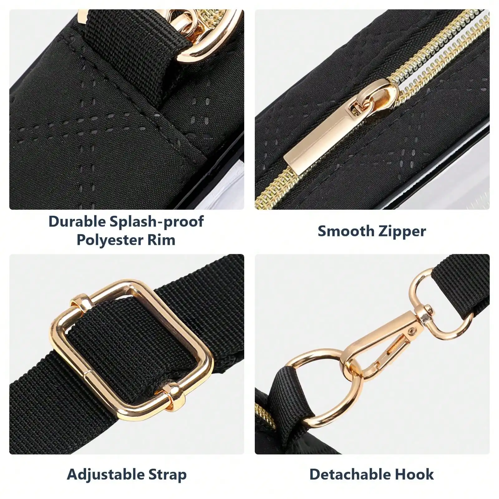 حقيبة كروس شفافة لمهرجانات الموسيقى ومحفظة شفافة معتمدة من الاستاد، وأساسيات الحفلات الموسيقية النسائية الأنيقة