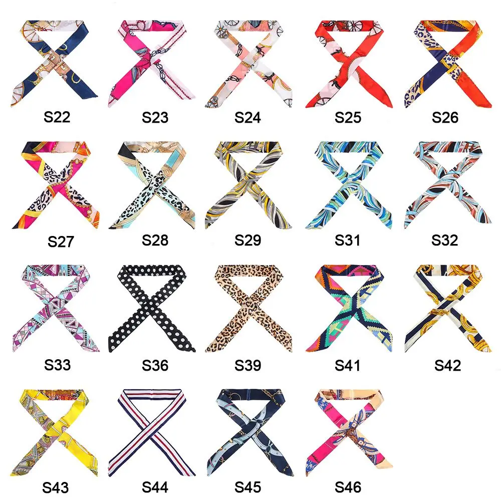 Mujer Niña muñeca/cintura diadema cuello bufanda decoración cinta bufanda pequeña bufanda de seda bolso asa cinta