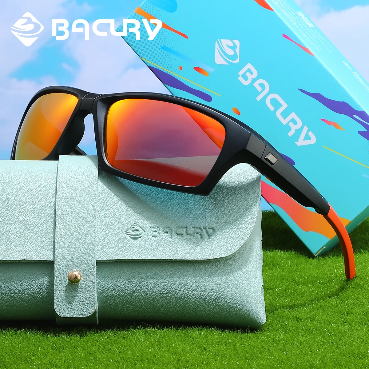 BACURY 1PCS 트렌디한 캐주얼 여성용 편광 선글라스, 편리하고 실용적인 남성용 안경 운전용 접이식 프레임 포함