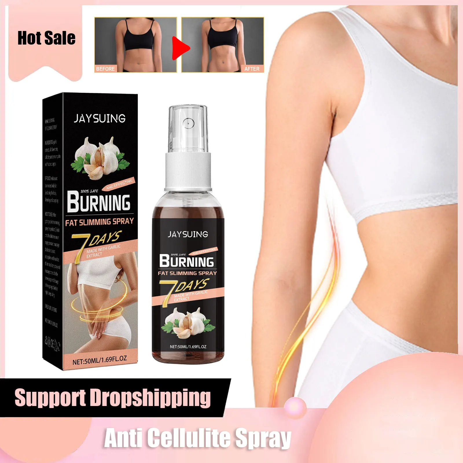 Anti Cellulite Spray Fat Burning Tighten Skin Arm Waist Slimming Leg Thigh Abdomen Belly Fat Removal Nourishing Weight Loss Oil