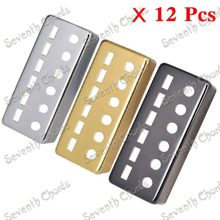 12 Pcs 3 Colors Mini Style Brass 6 String Guitar Humbucker Pickup Cover / Pole Spacing 50mm and 52mm