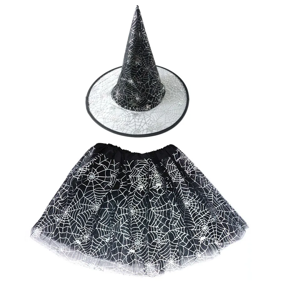 

Vampire Witch Hat Costume Spider Web Tutu Skirt Hat Headband Halloween Cosplay Festival