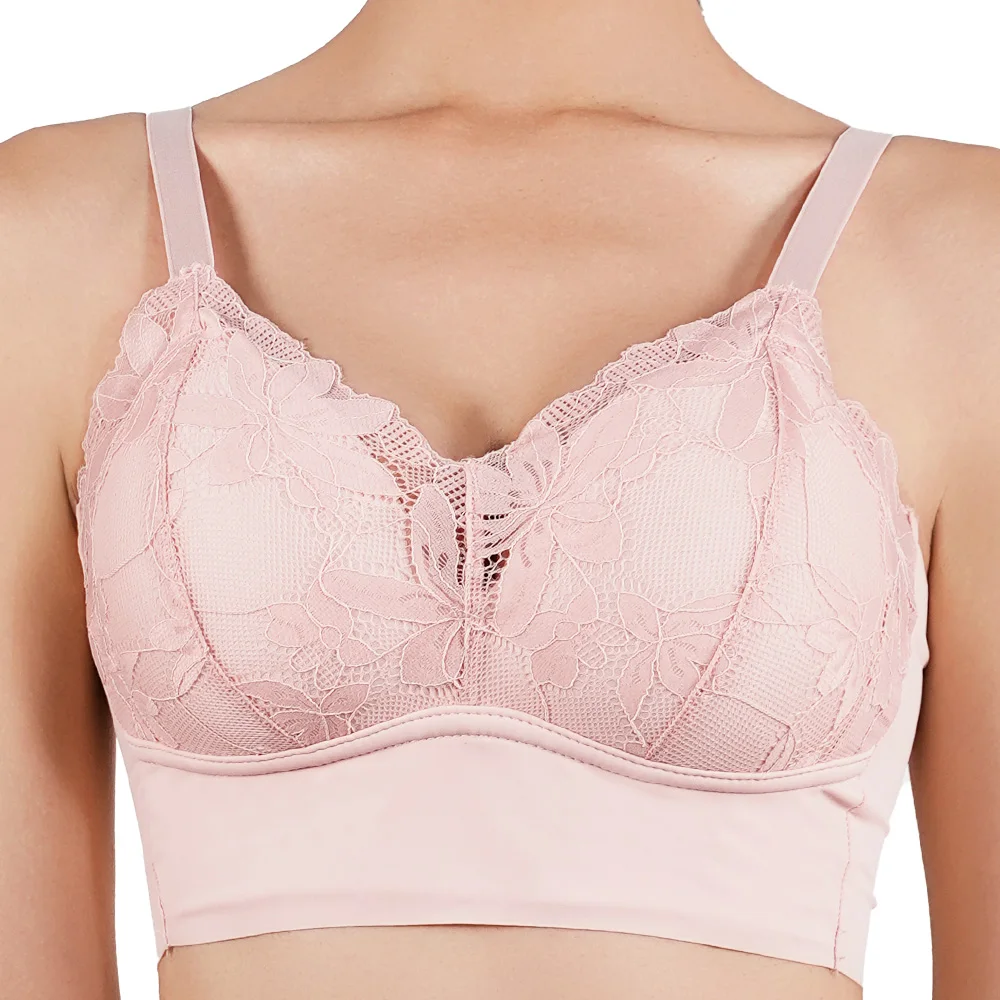 Hot Full Cup Thin Underwear Small Bra Plus Size Wireless Adjustable Lace Women\'s Bra Breast Cover B C Cup Large Size Lace Bras