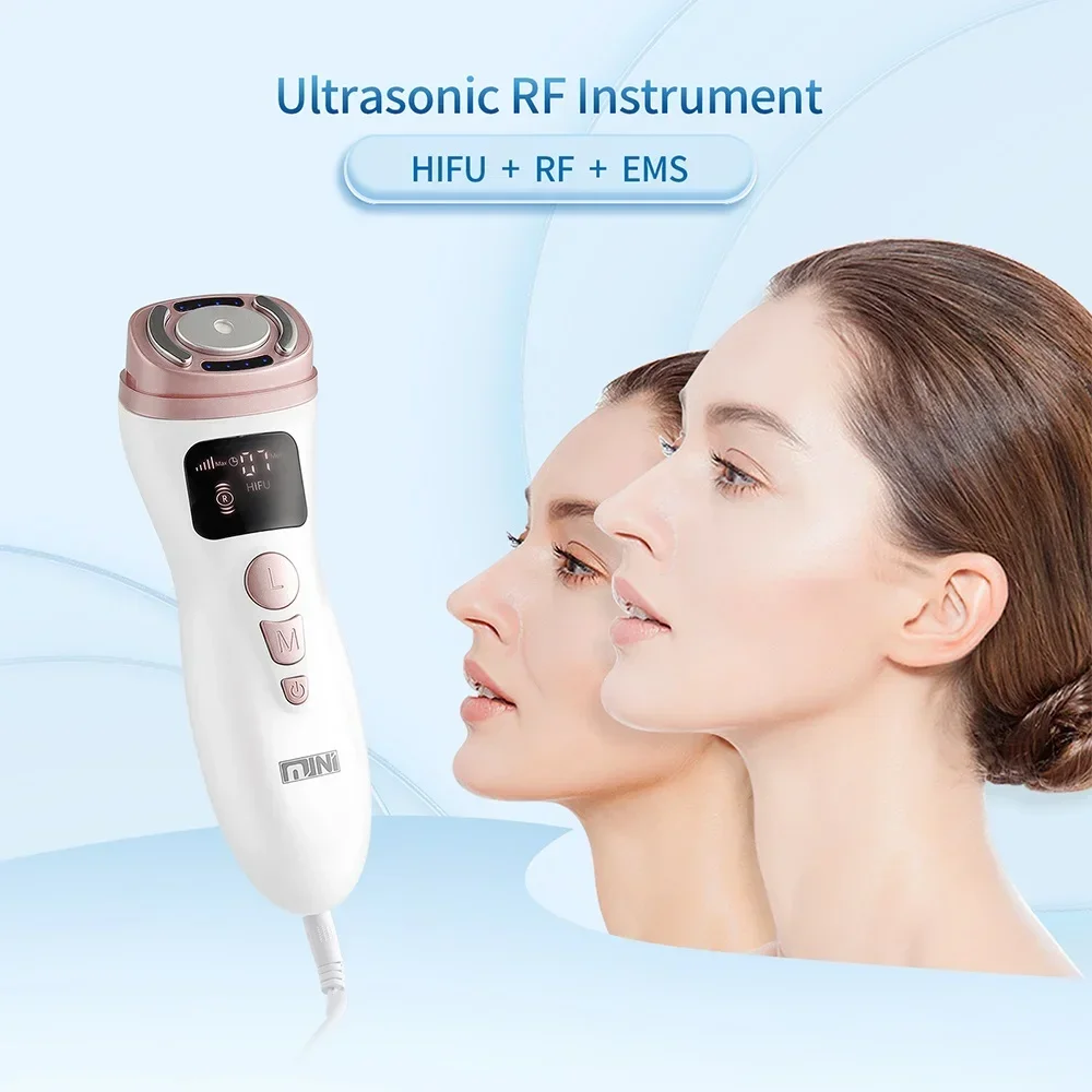 Professional Mini HIFU Machine Ultrasound RF EMS Face Massager Microcurrent Skin Lifting Tightening Anti-Wrinkle Home Use Device