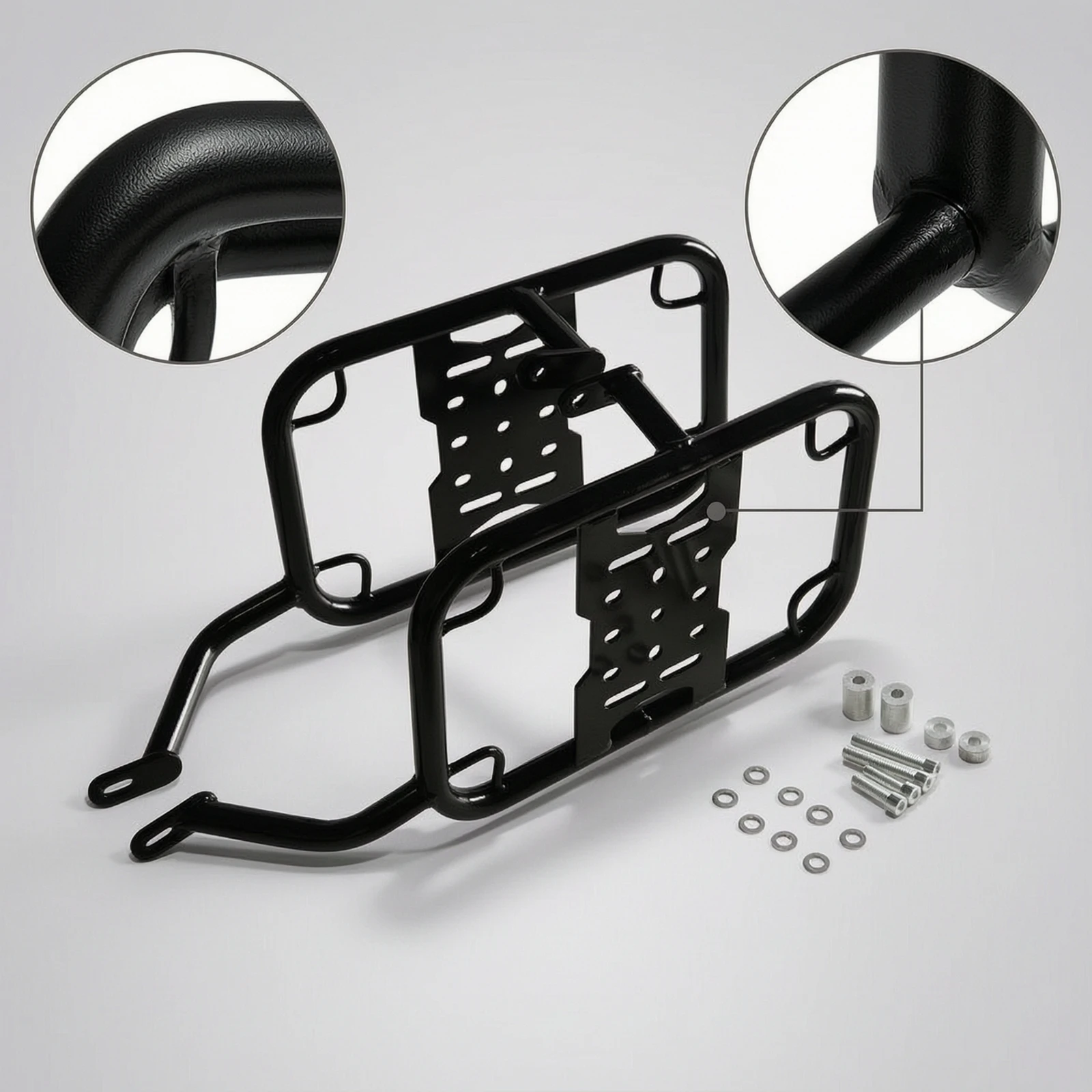 Side Luggage Rack High Load-Bearing Saddlebag Support Racks Motorcycle Luggage Rack Rugged Motorcycle Mounting Bracket Kit