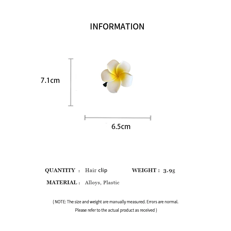 1-10pcs Plumeria Flower Hair Clips for Women Hairpins Girls Side Bangs Clips Flower Barrette Hawaiian Party Bag Hat Accessories image 6