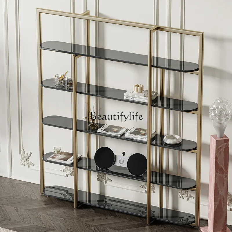 D3305-Italian light luxury modern office display shelf floor study Bogu living room shelf