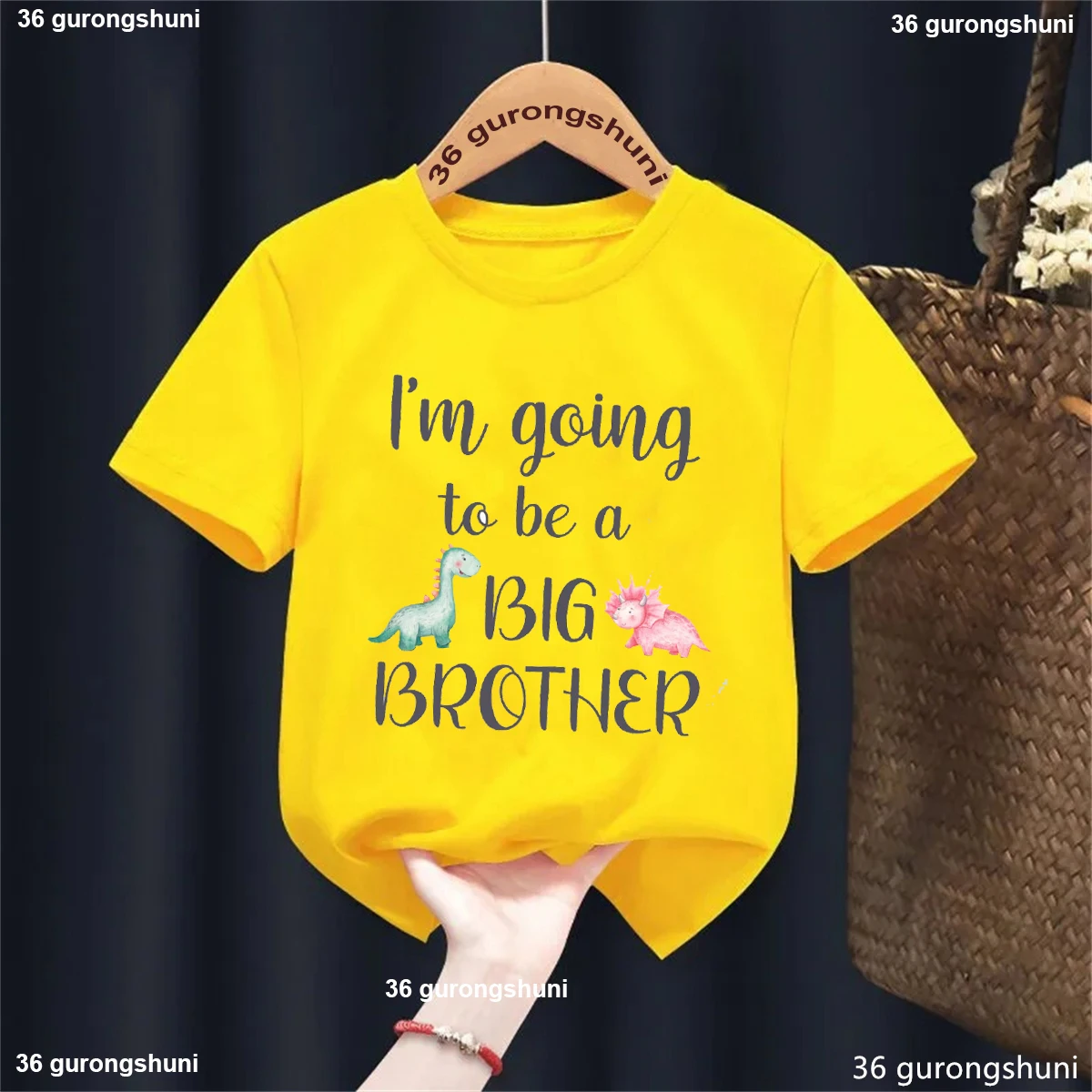 

I'M Going To Be A Big Brother Dinosaur T Shirt, Baby Announcement Idea For Son Or Daughter, Boys Dinosaur Tshirt Tops