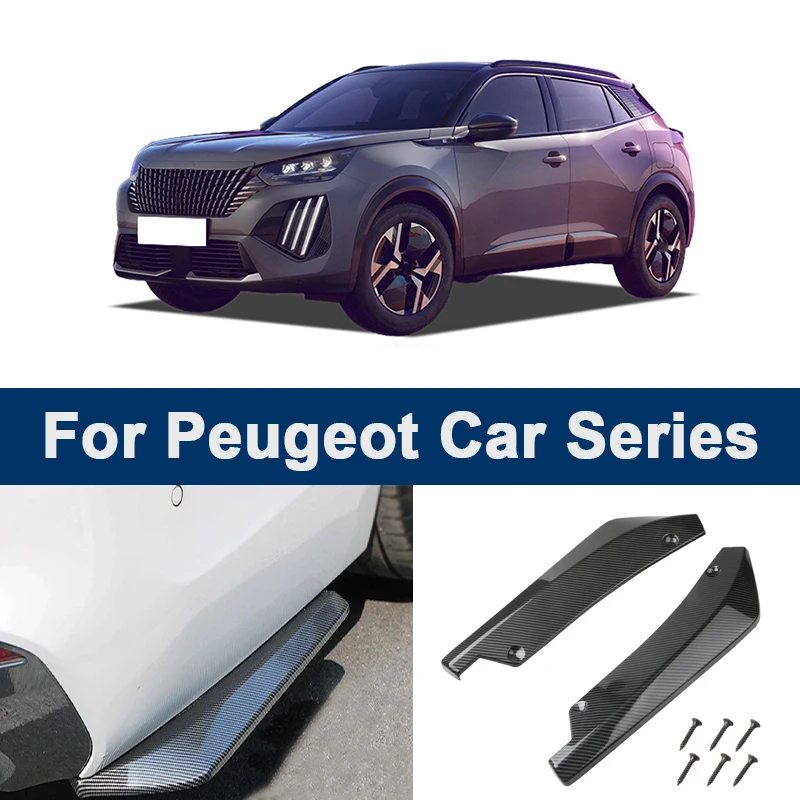 

For Peugeot 206 207 208 301 307 308 408 508 2008 3008 5008 Rear Bumper Lip Diffuser Splitter Easy Install Sporty Exterior Kit