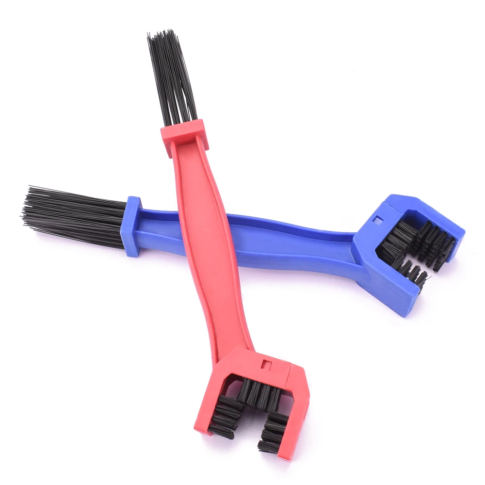 Nettoyeur de chaîne de vélo, 2 pièces, brosse de nettoyage de chaîne de bicyclette (bleu + rouge) pour moto vélo de montagne