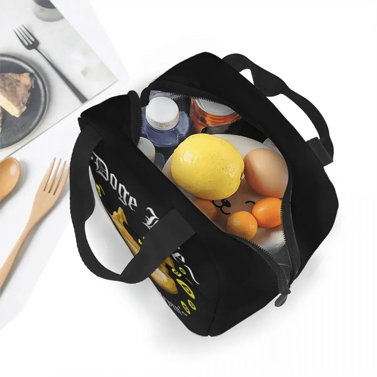 Doge Life Dogecoin Insulated Lunch Bag Cooler Bag Lunch Container Bitcoin Crypto Large Tote Lunch Box Bento Pouch Work Picnic