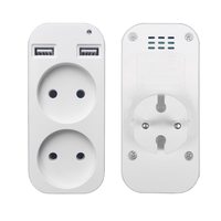 1pcs European Plug Conversion Plug Multifunctional Socket Portable Dual Usb Port German French Russian Universal Socket