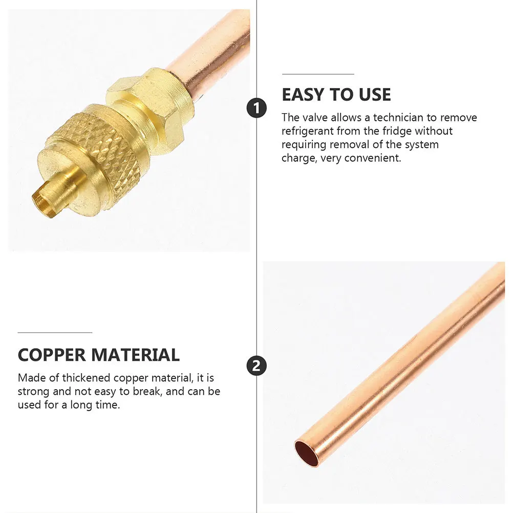 

5Pcs Copper Filling Access Valves Service Access Valves Refrigerator Air Conditioner Refrigeration Repair Tool