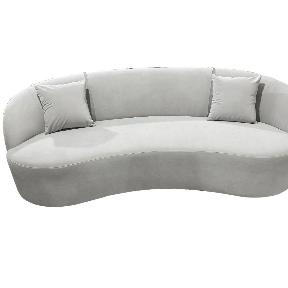 

Haute couture French cashew moon sofa cream style designer model wabi sandy wind living room fabric curved