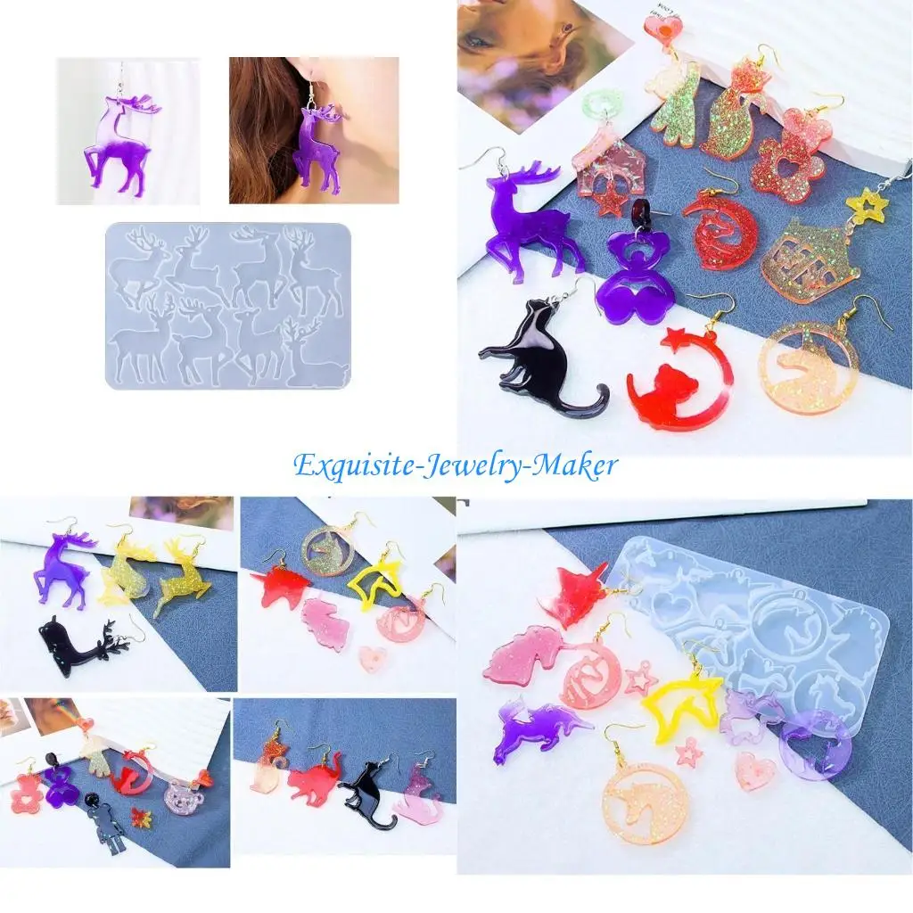 

24TF Earrings Silicone Mold Epoxy Resin Ear Drop Molds DIY Handmade Crafts Jewelry Making Tools Accessories Gift for Girls
