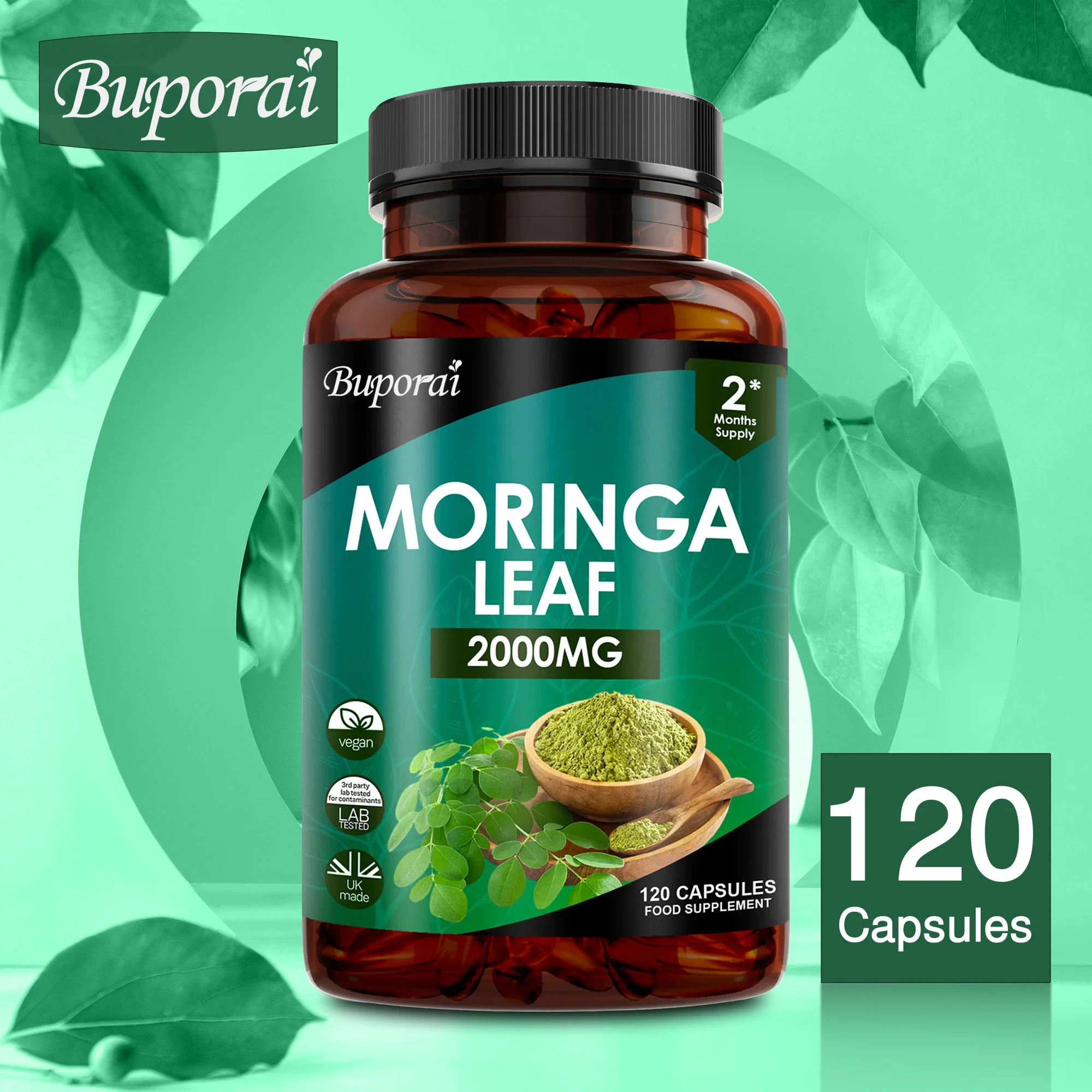 

Moringa Leaf Capsules - Antioxidants, Promote Metabolism and Nutrient Absorption, Supports Digestive and Intestinal Health