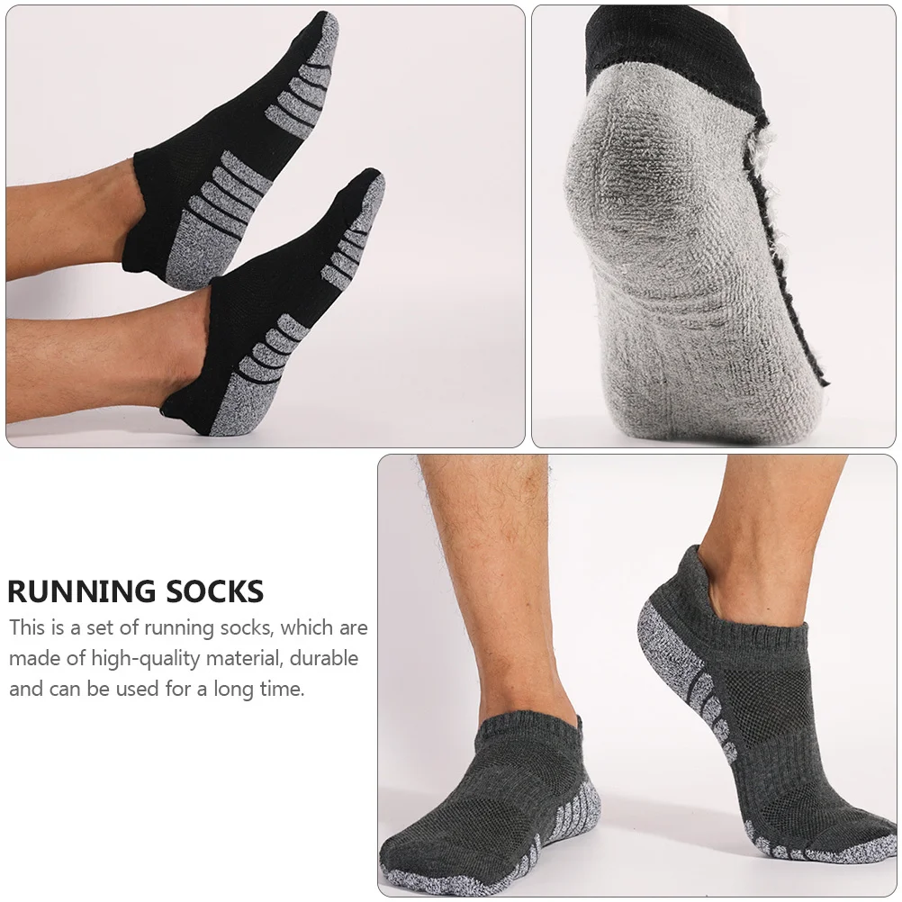 6Pairs Anti-Slip Running Socks Breathable Cotton Sports Socks Ankle Comfortable for Joggers Athletes Workout Practice