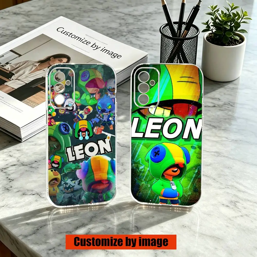 

L-Leon B-Brawls s-Stars Game Phone Case For SamsungA10,12,20,21S,30,31,40,50,51,52,70,71 Transparent Cover