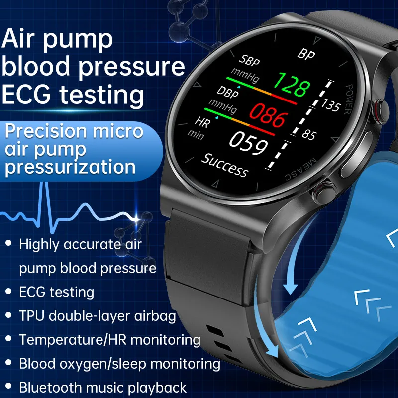 Medical Device P70 Air Pump Accurate Blood Pressure Monitor Smart Watch Body Temperature Heart Rate Healthcare Smartwatch