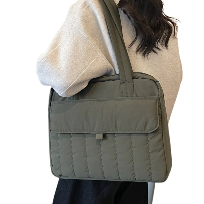 

Women's East-West Laptop Tote Bag with Padded Laptop Compartment, Large Capacity Organized Work Bag for Travel, Commute