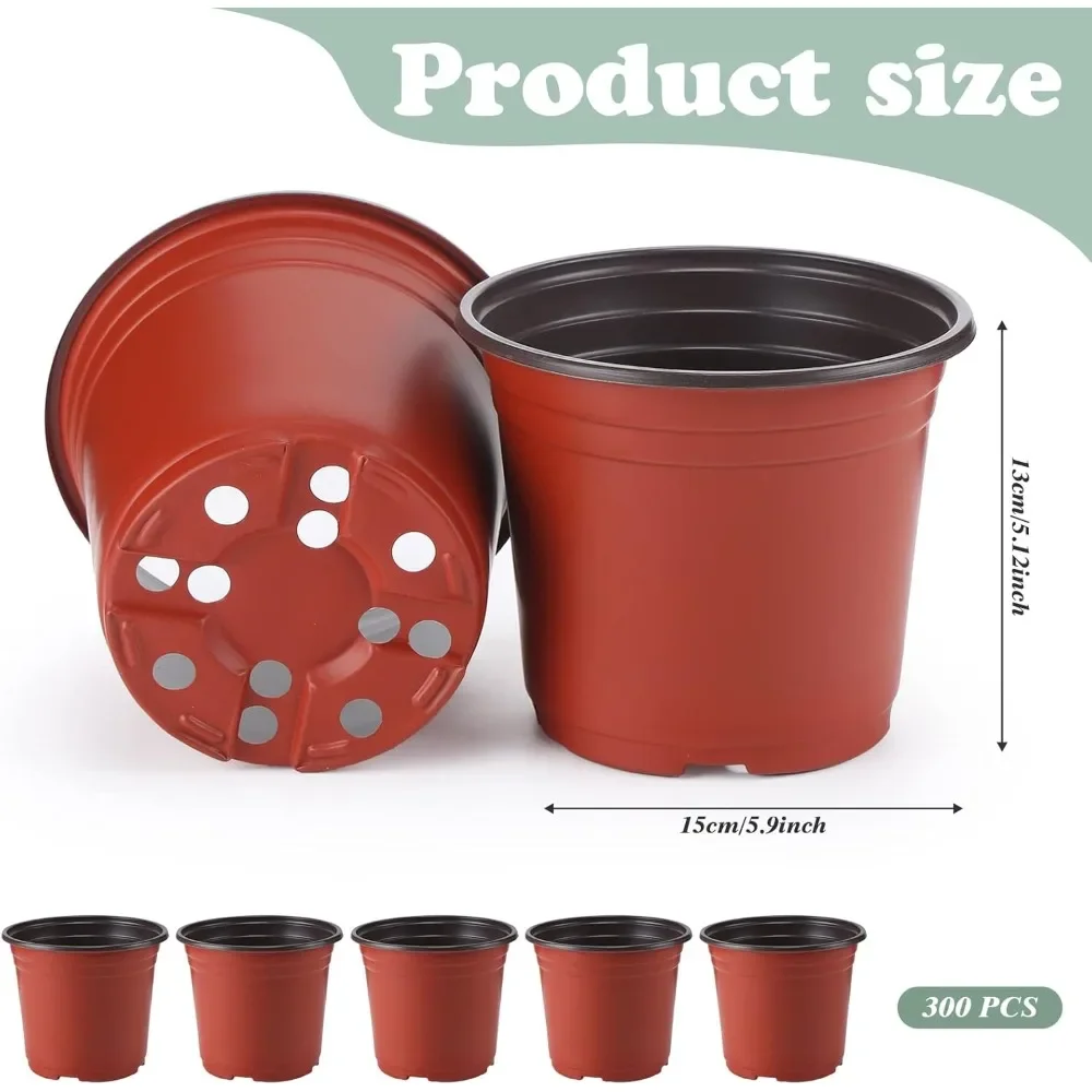 Nursery Pots Bulk Seed Starting Pots Succulent Pot Flower Pots with Drainage Holes Plastic Plant Container 6 Inch 700 Pcs