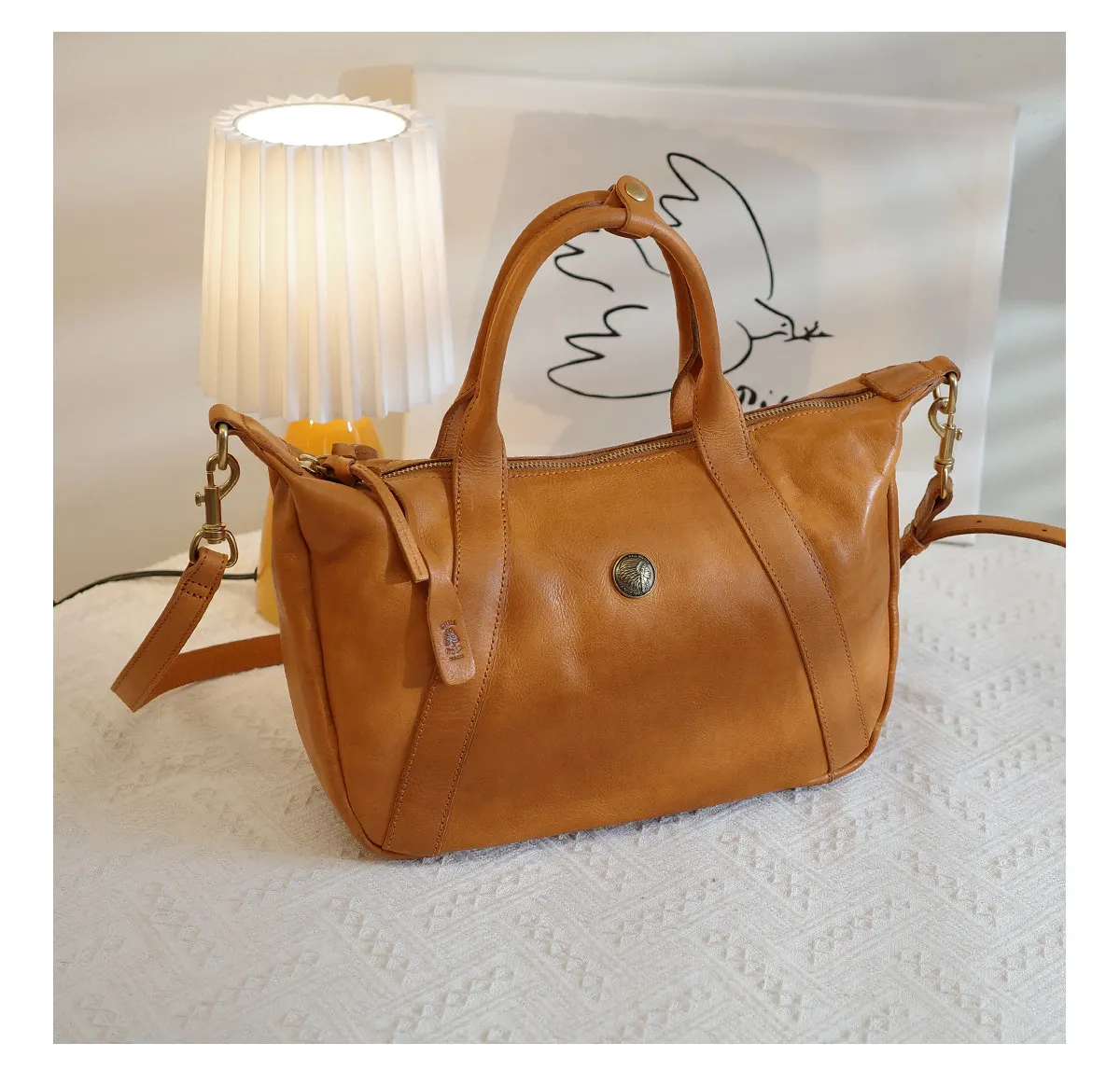PNDME Organizer Designer handgefertigte Damenhandtasche aus echtem Leder, modische Luxus-Umhängetasche aus Rindsleder mit großem Fassungsvermögen – Detail 10