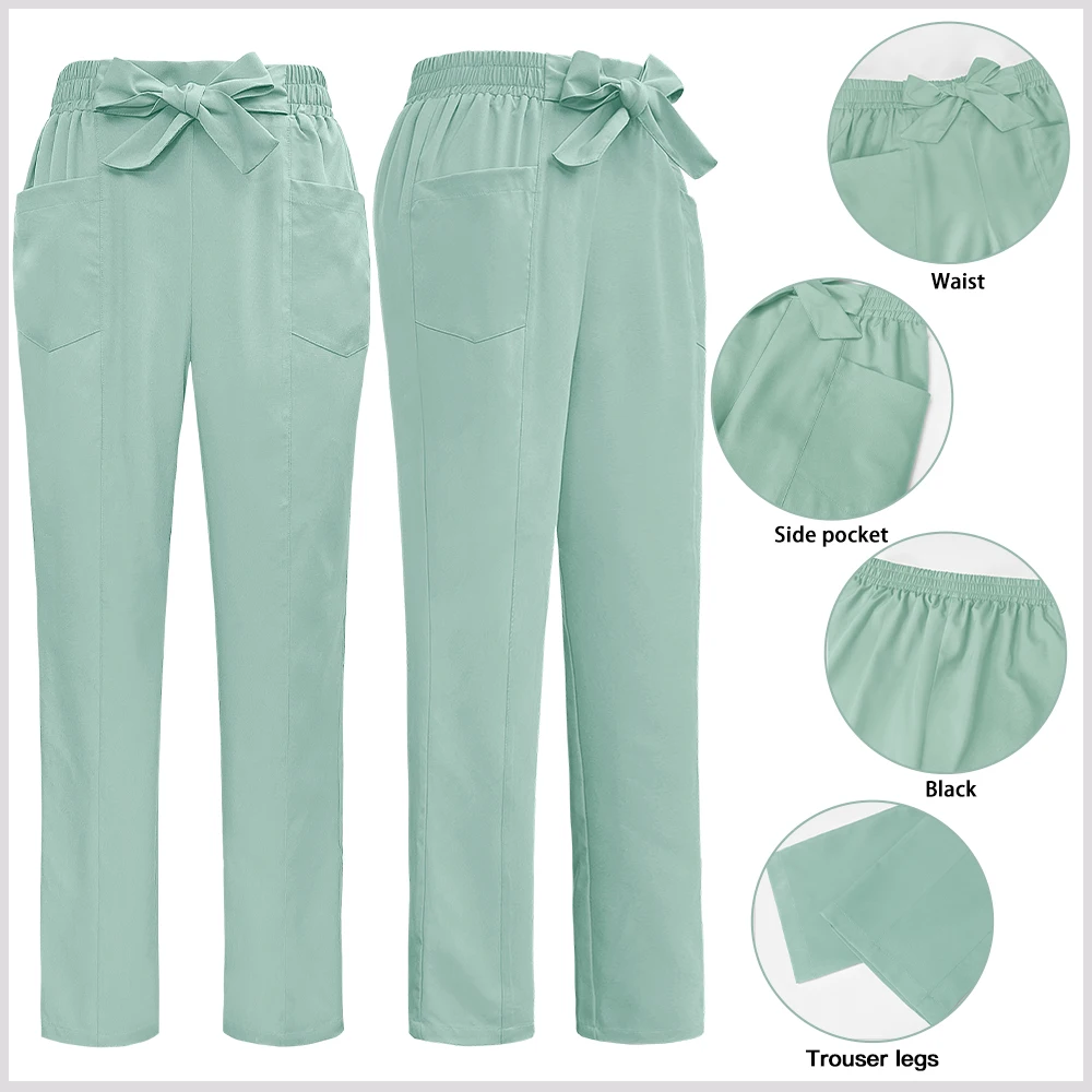 التجميل الخامس الرقبة جيب ملابس العمل النساء الطبية معاطف للأطباء والممرضات الجراحية أعلى + بانت الصيدلة جراحة الأسنان عن طريق الفم مجموعة موحدة السريرية