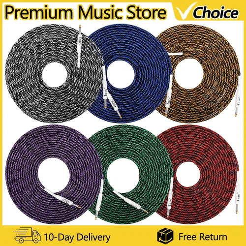 IRIN-Cable de Audio para guitarra, 3M/6M/10M, enchufe de 6,5mm, línea de reducción de ruido, Cable de Audio, bajo, accesorios y piezas para guitarra eléctrica