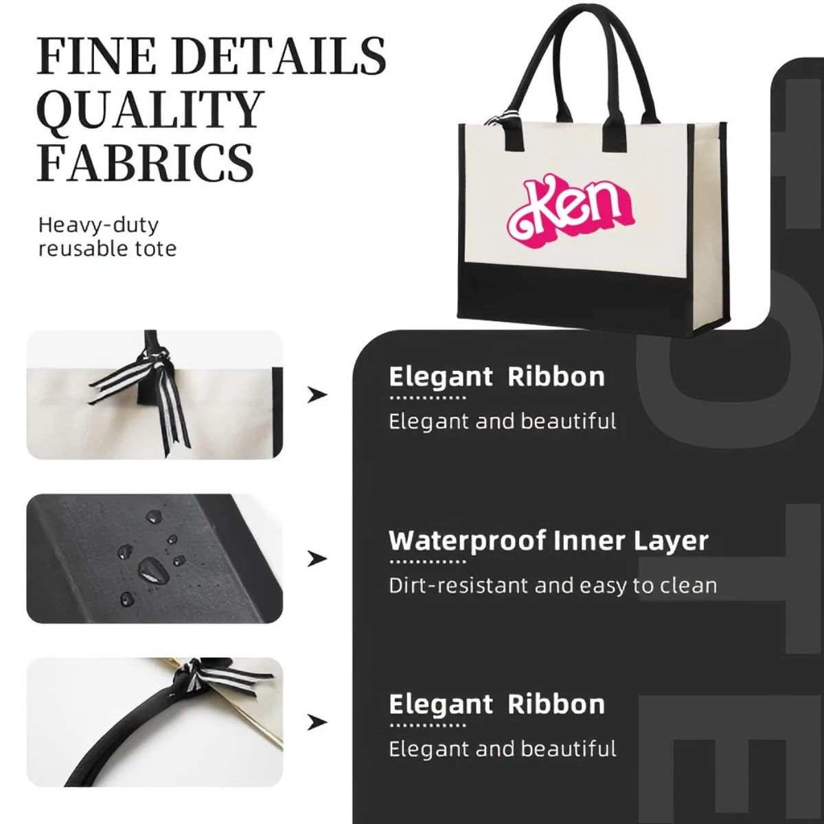 شعار كين في PNG SVG Vector لعام 2026 وصول جديد موضة عملية واسعة قابلة لإعادة الاستخدام حمل حقيبة نمط طباعة 2 لهجة Heav