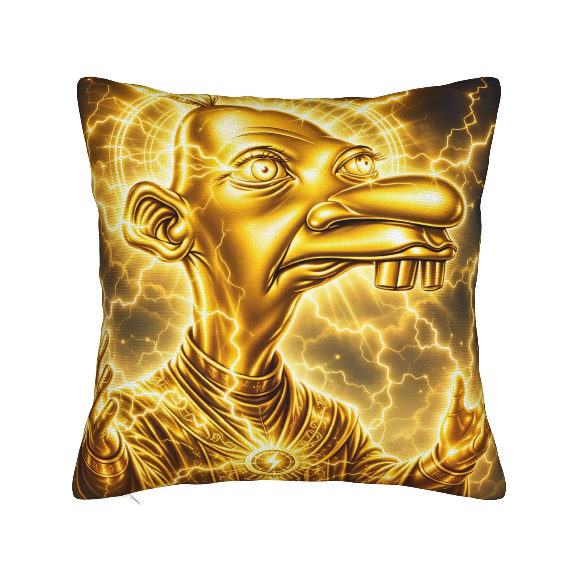 Neggy Golden Wizard Robe Golden Lightning Halo Pillow Cover  Fashion Pillow Case For Living Room Sofa Soft Pillowcases Gift