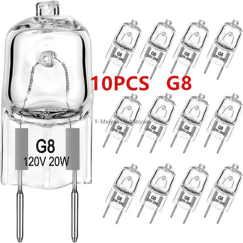 New 5/10PCS G8 120V 20W 35W 50W Eco Halogen Light Bulbs Halogen Bulb LED Lamp Bulbs Inserted Beads Crystal Lamp LED Bead