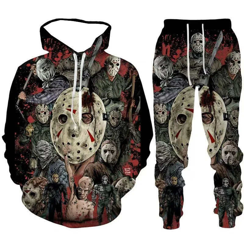 Pantaloni sportivi con cappuccio stampati in 3D di vendita calda autunno e inverno Set larghi, comodi e alla moda per uomo e donna 2025