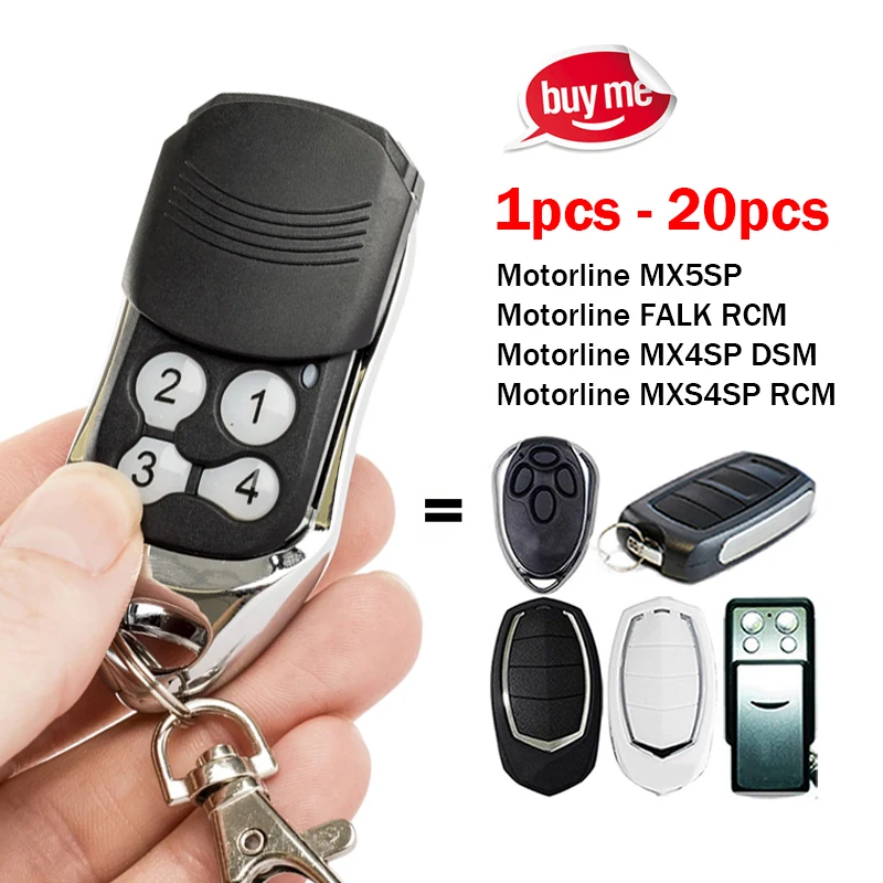 1pcs - 20pcs New MOTORLINE FALK RCM MX4SP DSM MXS4SP RCM MX5SP Electric Garage Gate Remote Control 433.92MHz Garage Door Command