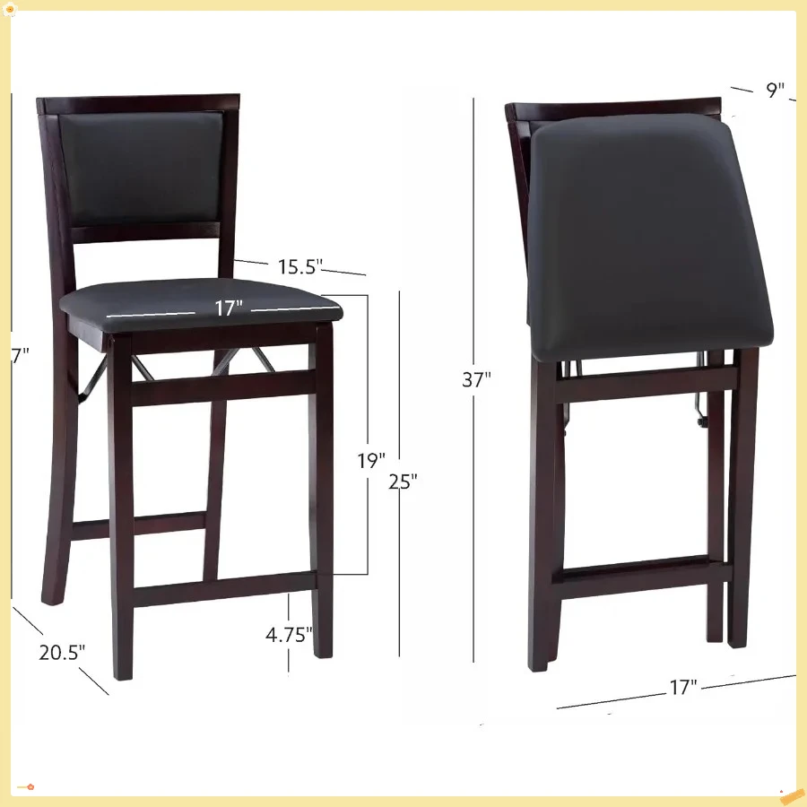 Banqueta dobrável para balcão, 24 polegadas