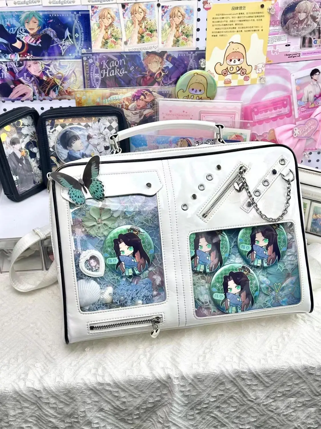 

Y2k Lolita All Match Transparent Zipper Chain Women's Handbags Vintage Aesthetic Bag Jk Casual Shoulder Crossbody Ita Bags