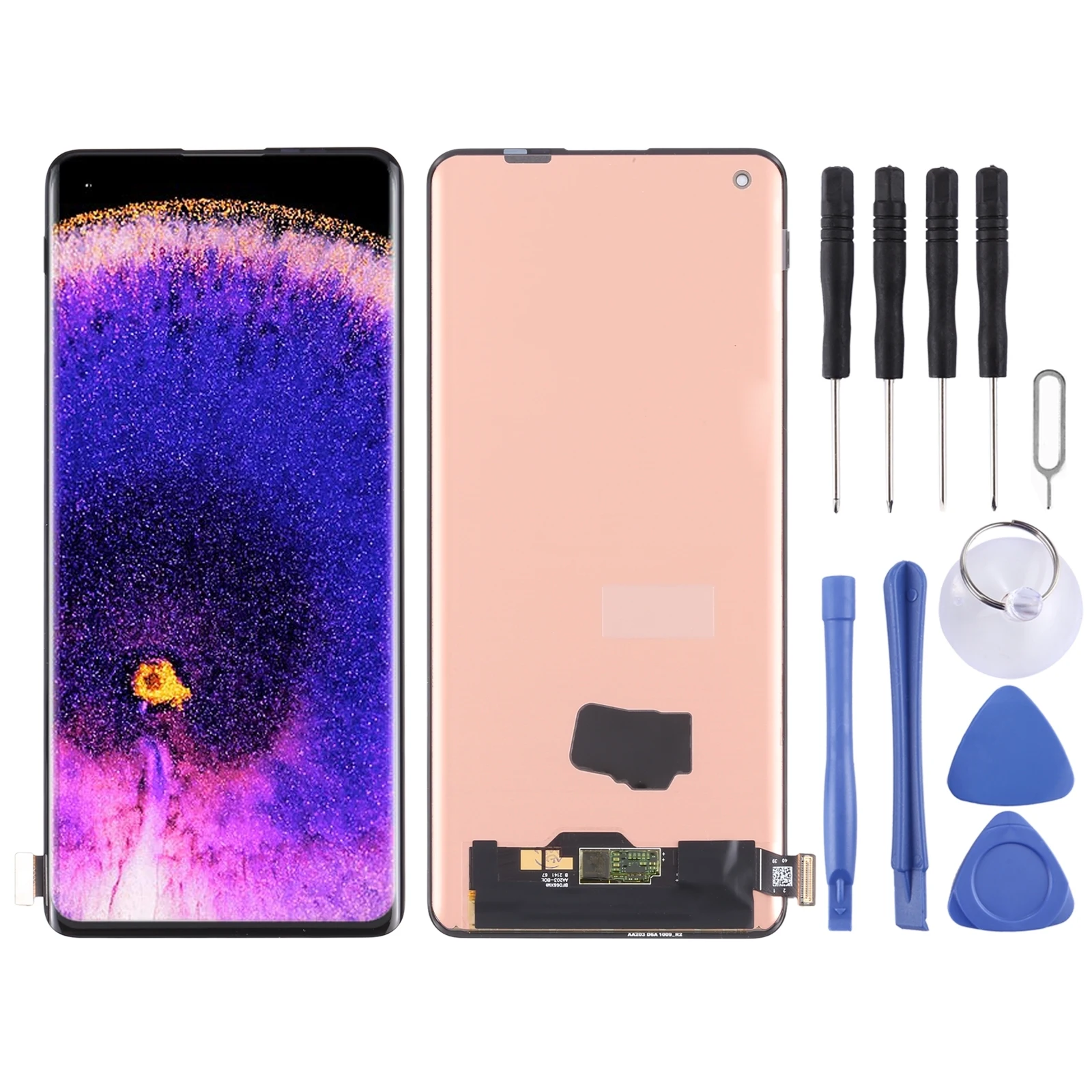 Amoled tela lcd e digitalizador, montagem completa para oppo encontrar x5