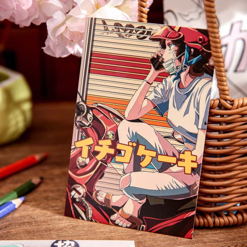 30Sheets/box Japanese Showa Handbook Boxed Postcards Travel Commemorative Cards Hand Account Notebooks Decorative Card Paper