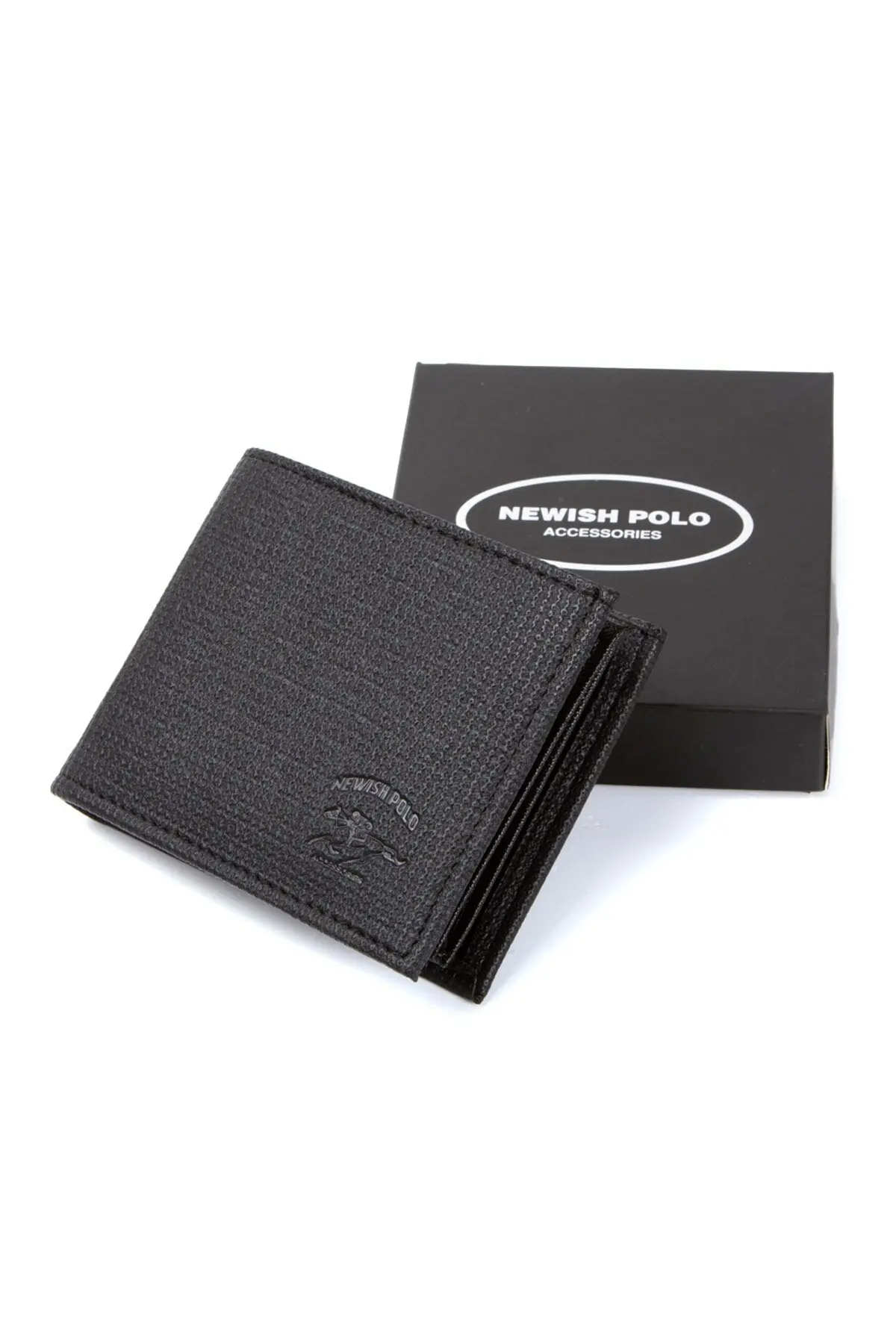 Men's Black Multi-Compartment Wallet (11X8,5CM) With Coin Holder Souvenirs New Men's Fashion Money Bags Hand Bags Easy To Carry