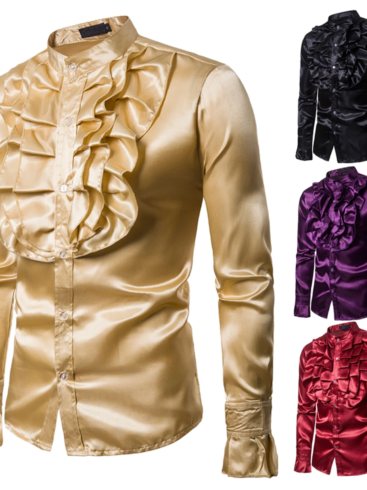 

Faionable Long Sve Мужская одежда с воротником-стойкой, облегающая летняя повседневная одежда среднего возраста в европейском стиле, простой дизайн