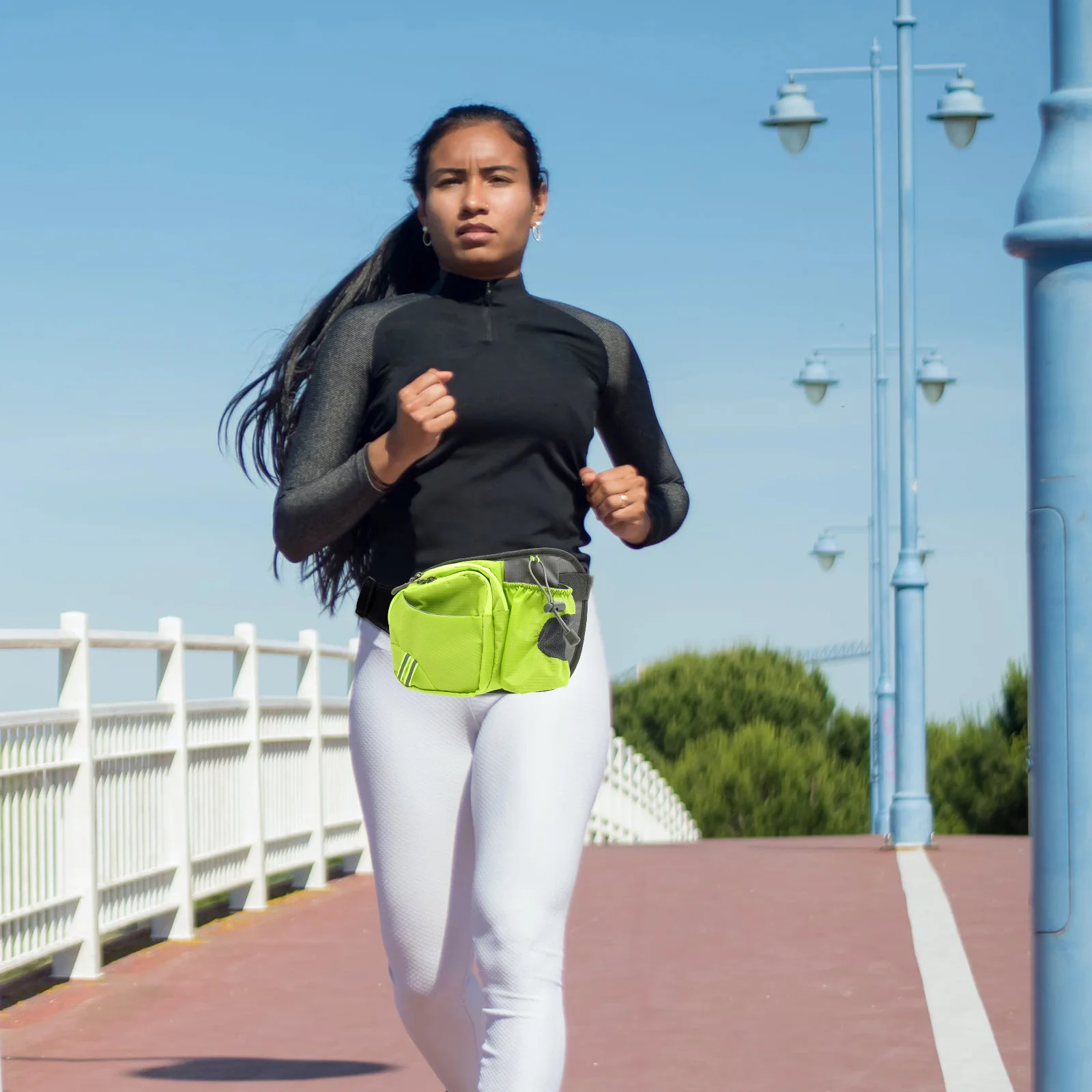 Running Waist Pack Lightweight Sports Waist Bag Belt Bag Large Capacity Bottle Holder for Hiking Cycling Camping Travel