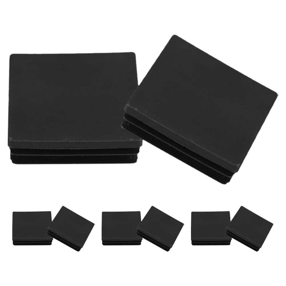 

8pcs Square Tubing End Caps Plastic Anti-Slip Wear-Resistant For Tube Pipe Protection Universal Fit Furniture Engineering