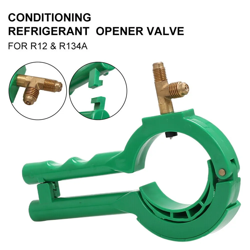 3-in-1 Side Can Tap Plastic + Copper Valve Valve Side Mount 1/4SAE & 1/2ACME For Car AC Refrigerant Manifold For R134a  R12