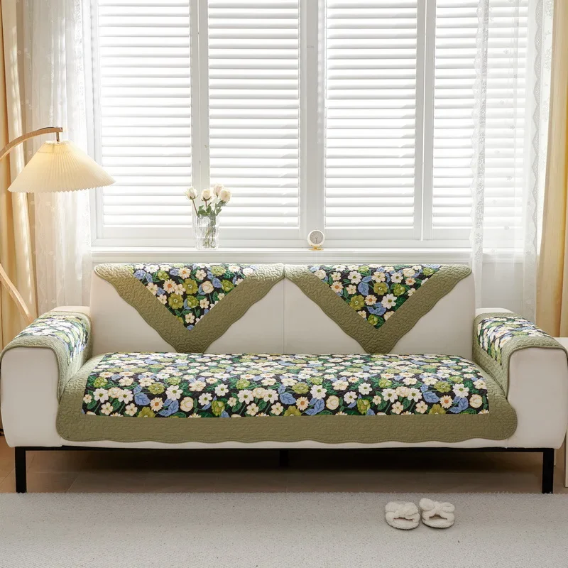 Sofa Cushion Four Seasons Universal Nordic Simple Pastoral Style Non-Slip Cushion Plush Sofa Cushion Cover Towel Cover Cloth