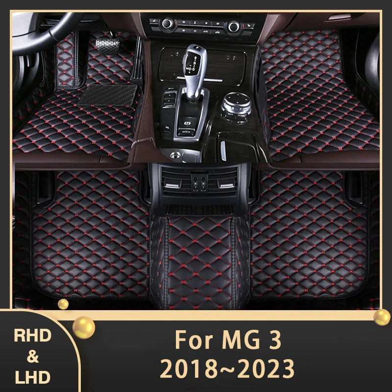 

Car Floor Mats For MG3 MG 3 2018~2023 Custom Auto Foot Pads Luxury Leather Carpet Interior Accessories 2019 2020 2021 2022