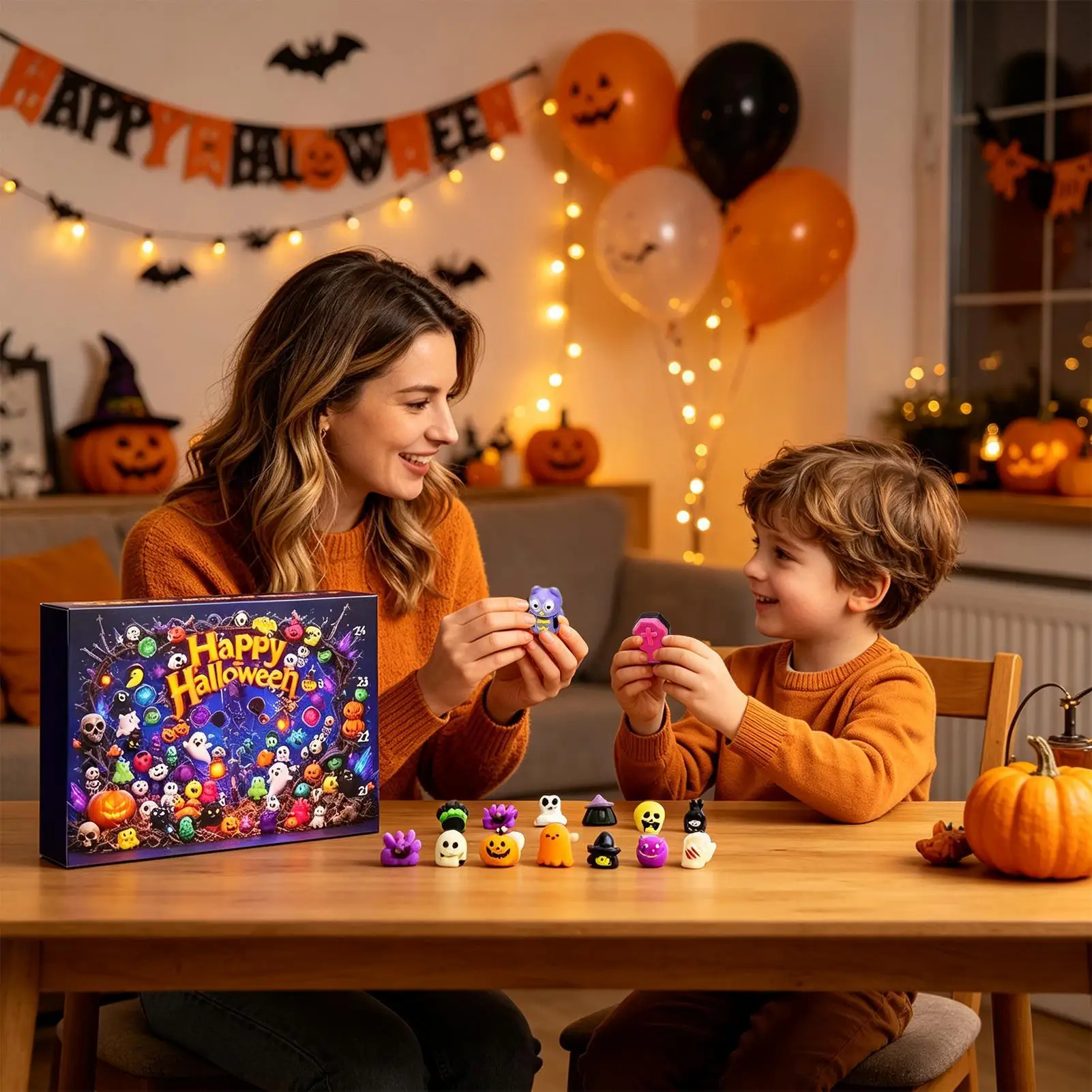 Advent Toys Cute Trick Or Treat Rewards Calendar Box 24-Day Halloween Countdown For Kids Adults Students Boys Girls Indoor