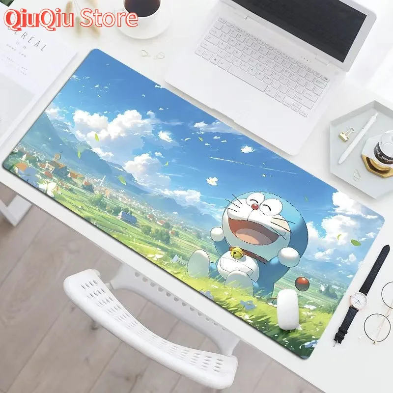 Tấm lót Bàn máy tính dễ thương hoạt hình học sinh cỡ lớn Tấm lót bàn Chuột Cỡ Lớn văn phòng màu xanh lam