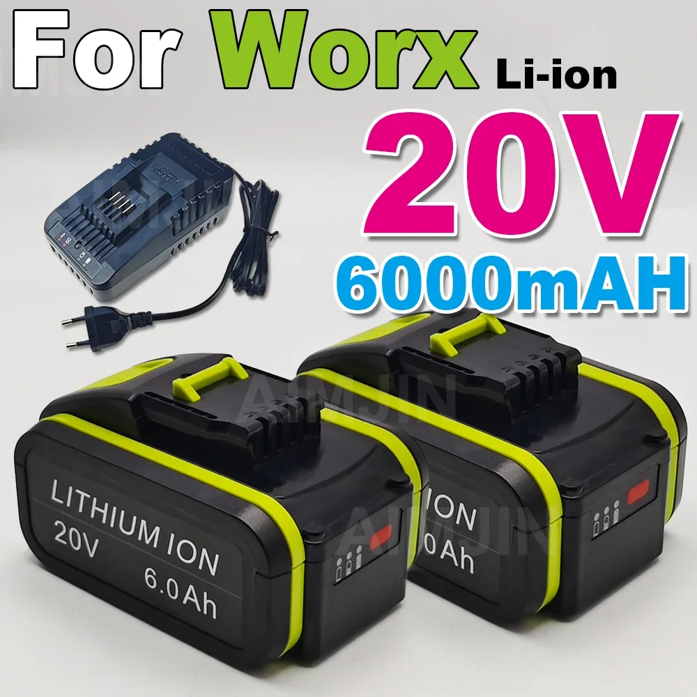 

6000mAh Replacement for Worx 20V Maximum Lithium-ion Battery WA3551 WA3551 1 WA3553 WA3641 WX373 WX390 Rechargeable Battery Tool