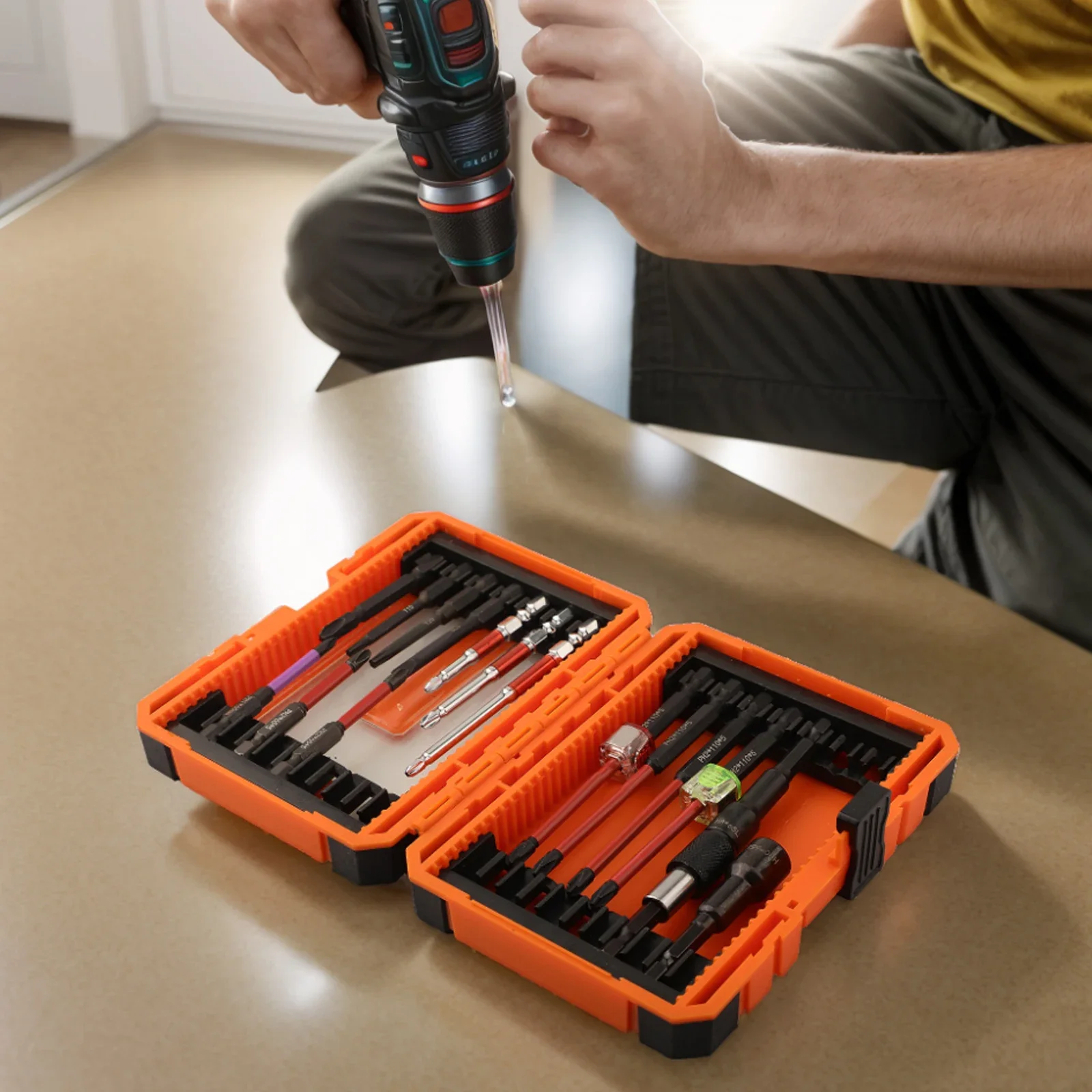 Portable Repair Tool Case Magnetic Screwdriver Bit Set Screwdriver Efficient Torque Transfer Hardened Steel Bits